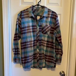Eddie Bauer Boyfriend fit plaid shirt